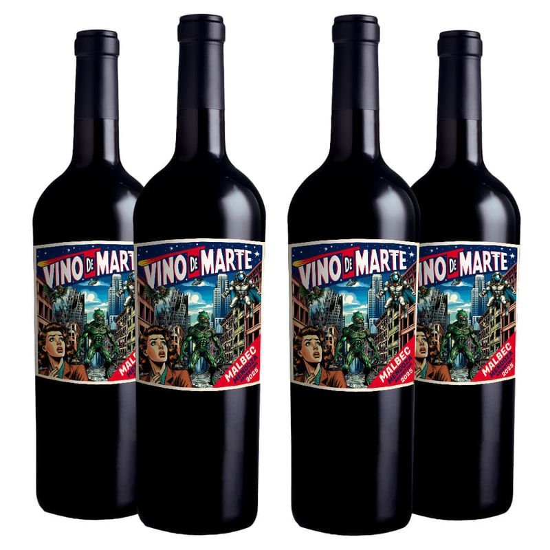 Kit 4 Vinhos Tintos Argentinos Vino de Marte Malbec