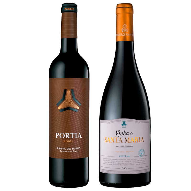 Kit 2 Vinhos Península Ibérica Portia Roble/ Santa Maria Reserva