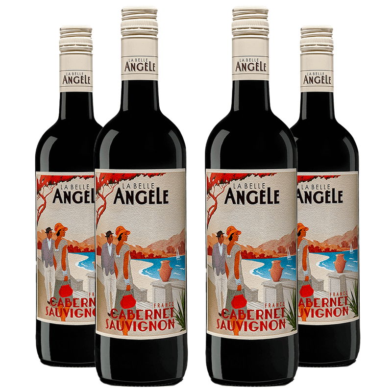 Kit 4 Vinhos Tinto Francês La Belle Angele Cabernet Sauvignon 750ml