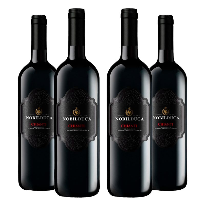 Kit 4 Vinhos Tintos Italianos Nobilduca Chianti
