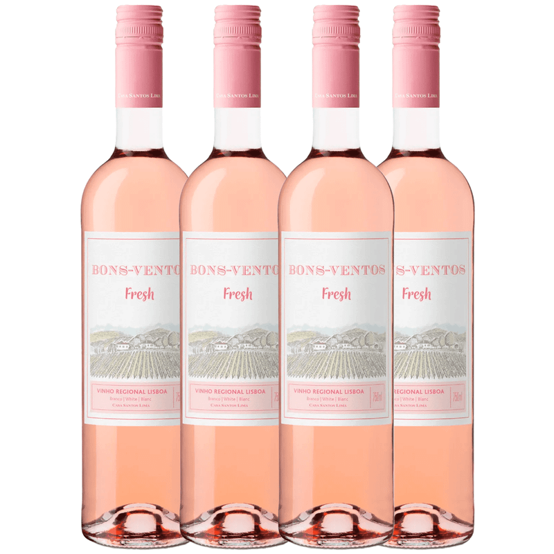 Kit 4 Vinhos Rosés Quinta de Bons Ventos Fresh 750ml