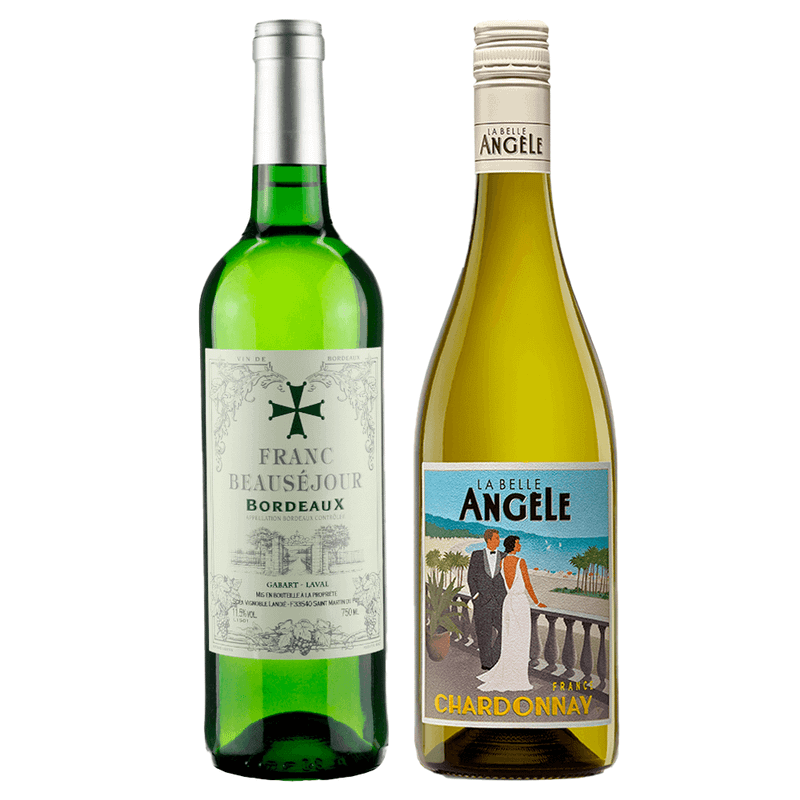 Kit 2 Vinhos Brancos Franceses Franc Beausejour/ La Belle Angèle Chardonnay