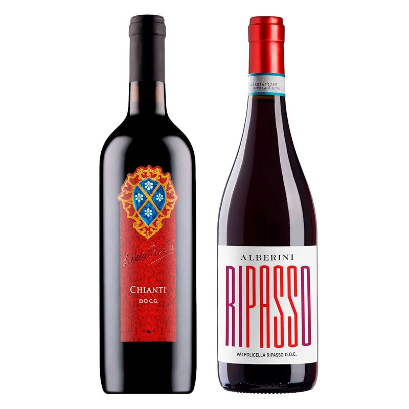 Kit 2 Vinhos Tintos Italianos Leda Pucci Chianti/ Montresor Valpolicella Ripasso Alberini