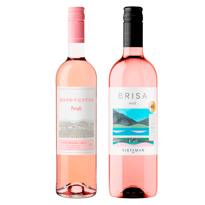 Kit 2 Vinhos Rosés Quinta De Bons Ventos Fresh/ Vistamar Brisa