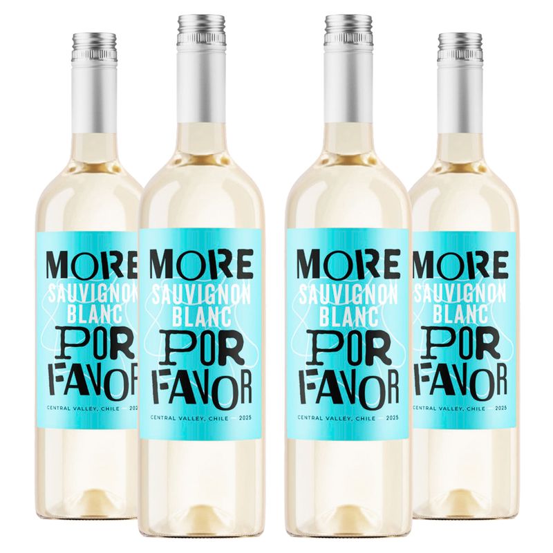Kit 4 Vinhos Brancos Chilenos More Por Favor Sauvignon Blanc