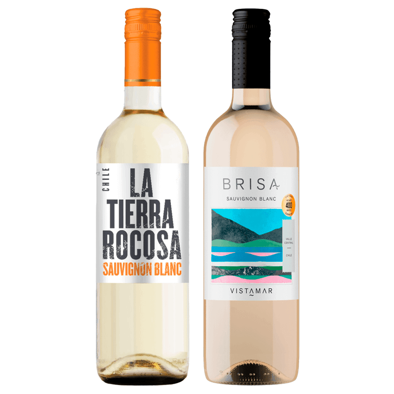 Kit 2 Vinhos Brancos Chilenos La Tierra Rocosa/ Vistamar Brisa Sauvignon Blanc