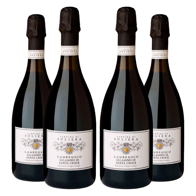 Kit 4 Frisantes Tintos Italianos Lambrusco Salamino di Santa Croce DOC
