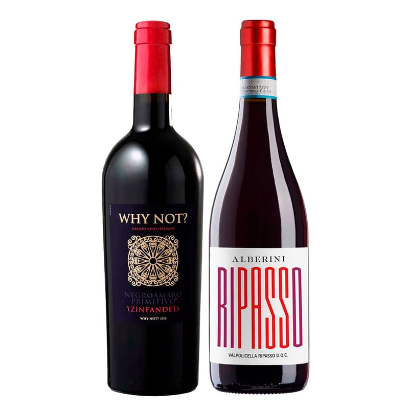 Kit 2 Vinhos Tintos Italianos Why Not Negroamaro Primitivo Zinfandel/ Montresor Valpolicella Ripasso Alberini