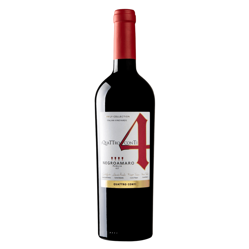 Vinho Tinto Italiano Quattro Conti Negroamaro Puglia IGT 750ml
