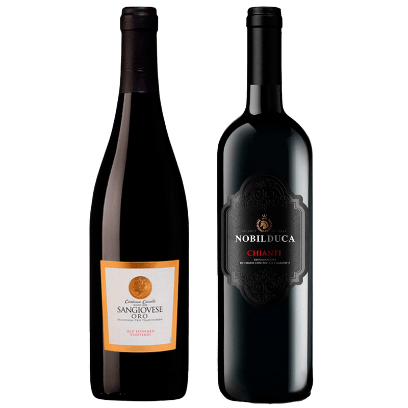 Kit 2 Vinhos Italianos Contessa Carola Sangiovese Oro/ Nobilduca Chianti DOCG