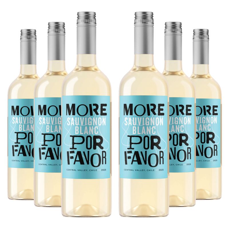 Kit 6 Vinhos Brancos Chilenos More Por Favor Sauvignon Blanc