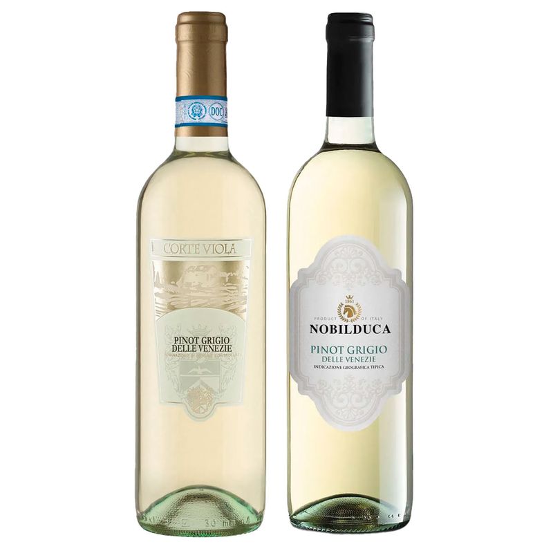Kit 2 Vinhos Brancos Italianos Corte Viola DOC/ Nobilduca Pinot Grigio DOC
