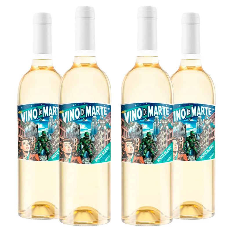 Kit 4 Vinhos Brancos Argentinos Vino de Marte White Blend