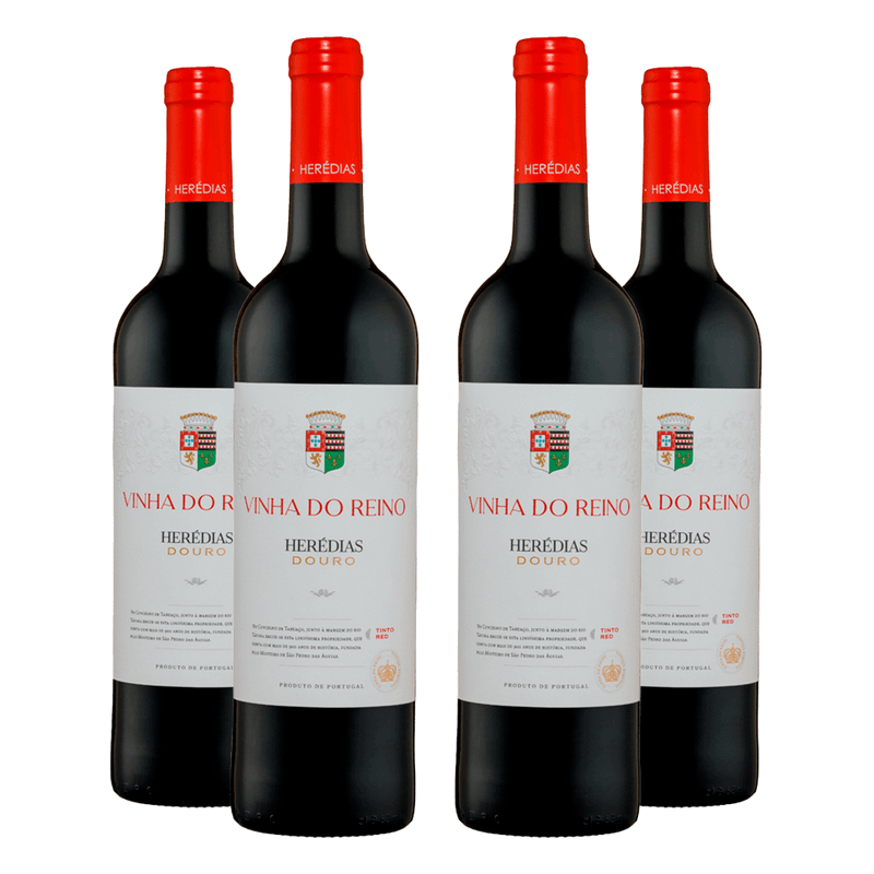 Kit 4 Vinhos Tinto Português Vinha do Reino Herédias Douro 750ml